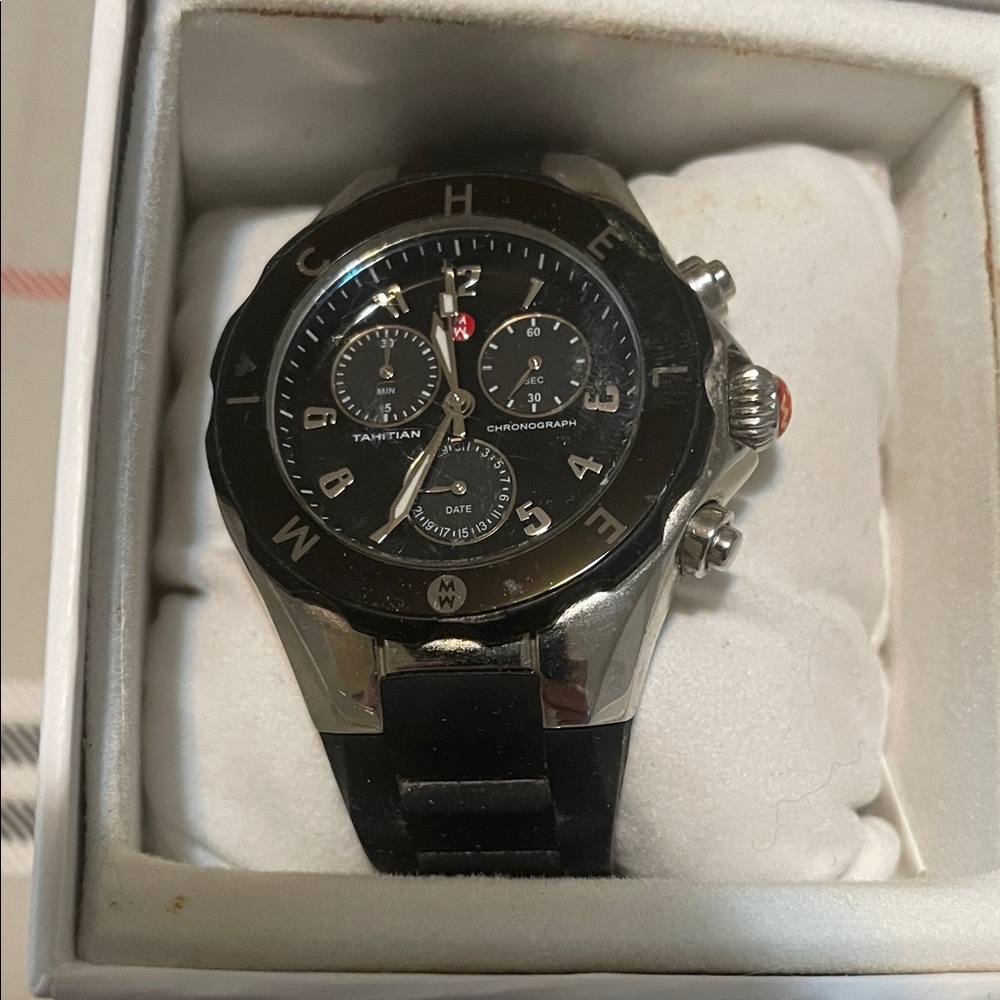 Michele Black and Silver Women's Watch